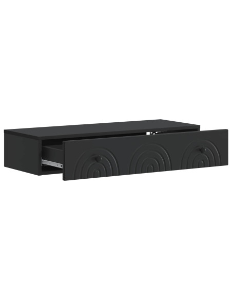 Tavolino da Parete Laterale Nero 87,5 x 34,5 x 17 cm
