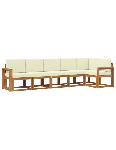 Set di divani da esterno con cuscino 6 pcs Naturale e Crema