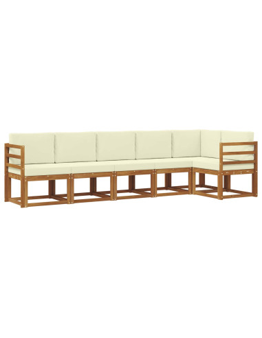 Set di divani da esterno con cuscino 6 pcs Naturale e Crema