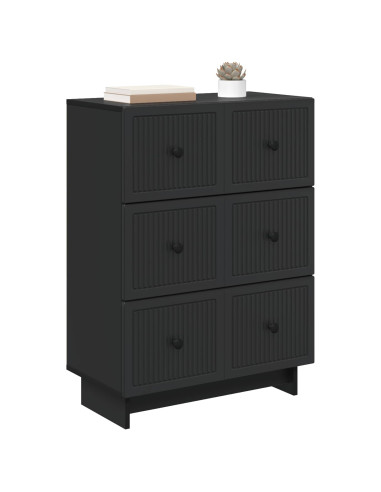 Mobile con Cassetti Nero 66 x 34,5 x 90 cm Legno ingegnerizzato
