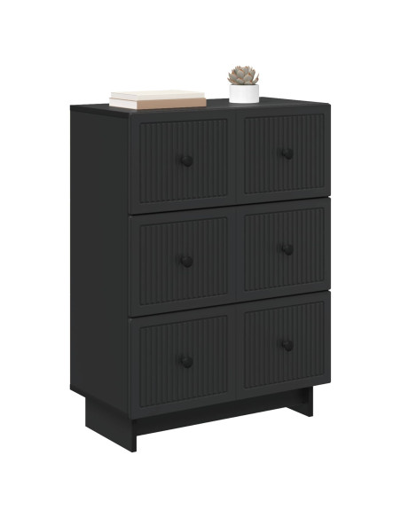 Mobile con Cassetti Nero 66 x 34,5 x 90 cm Legno ingegnerizzato