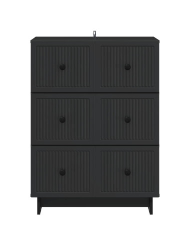 Mobile con Cassetti Nero 66 x 34,5 x 90 cm Legno ingegnerizzato