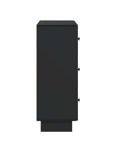 Mobile con Cassetti Nero 66 x 34,5 x 90 cm Legno ingegnerizzato