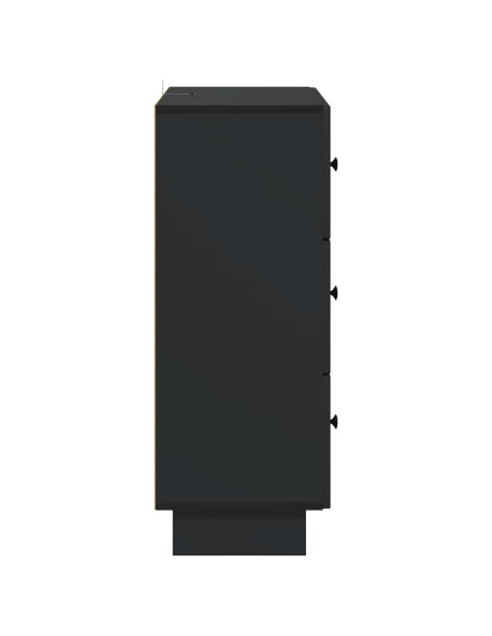 Mobile con Cassetti Nero 66 x 34,5 x 90 cm Legno ingegnerizzato