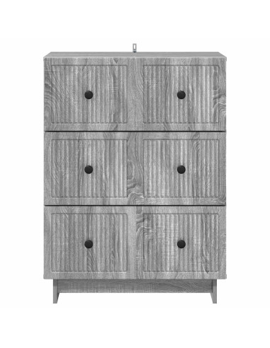 Mobile con Cassetti Grigio Sonoma 66 x 34,5 x 90 cm
