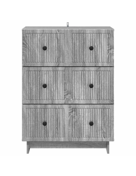 Mobile con Cassetti Grigio Sonoma 66 x 34,5 x 90 cm