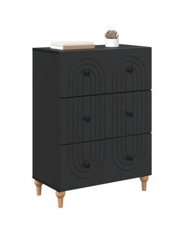 Mobile con Cassetti Nero 66 x 34,5 x 90 cm Legno ingegnerizzato
