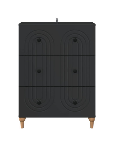 Mobile con Cassetti Nero 66 x 34,5 x 90 cm Legno ingegnerizzato