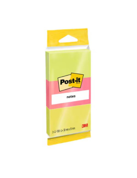 CF3 POST-IT 38X51MM NEON - BLISTER
