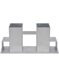 Set Supporti per Legna da Ardere 4 pz in Acciaio Argento 2