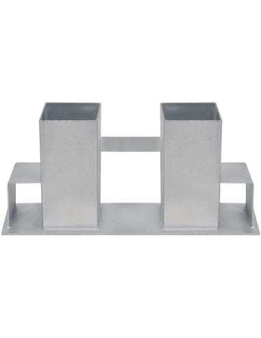 Set Supporti per Legna da Ardere 4 pz in Acciaio Argento