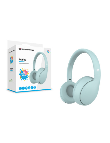 Conceptronic PARRIS04B cuffia e auricolare Con cavo e senza cavo A Padiglione Musica e Chiamate Bluetooth Azzurro