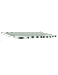 Tenda Retrattile Verde e Bianco 500 × 300 cm 2