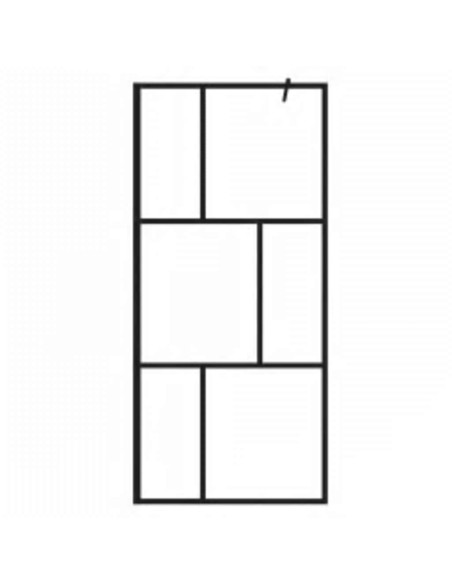 Parete per Doccia Walk-in in Vetro Temperato Nera 90x195 cm