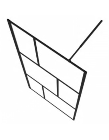 Parete per Doccia Walk-in in Vetro Temperato Nera 90x195 cm