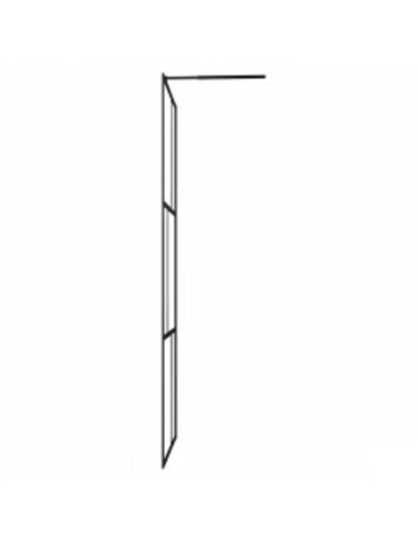 Parete per Doccia Walk-in in Vetro Temperato Nera 90x195 cm