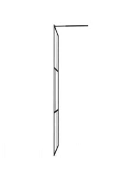 Parete per Doccia Walk-in in Vetro Temperato Nera 90x195 cm