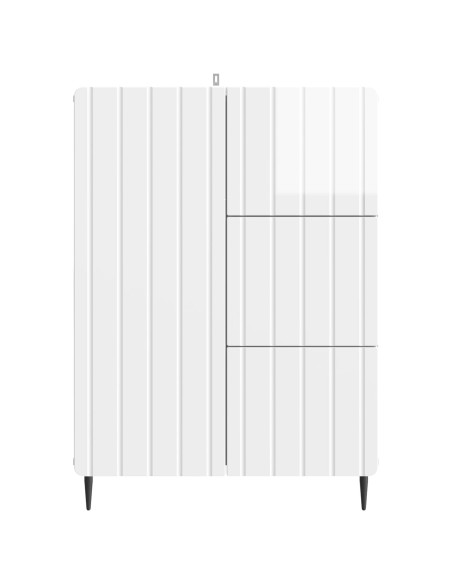 Credenza Bianco Lucido 66 x 34,5 x 91,5 cm Legno ingegnerizzato