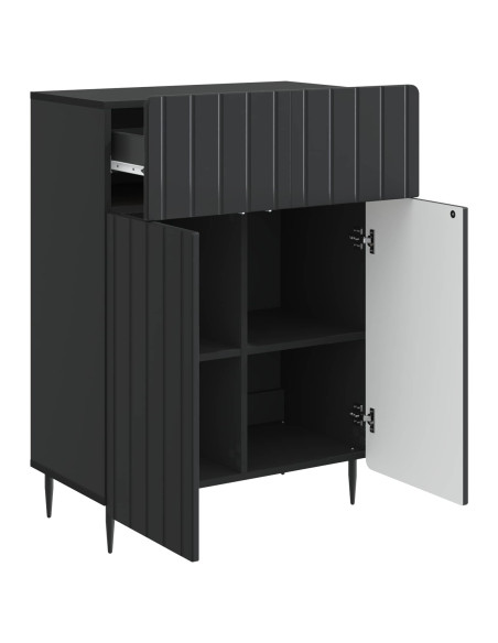 Credenza Nero 66 x 34,5 x 92 cm Legno ingegnerizzato