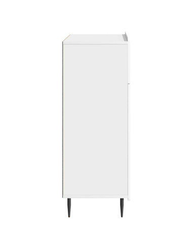 Credenza Bianco Lucido 66 x 34,5 x 92 cm Legno ingegnerizzato