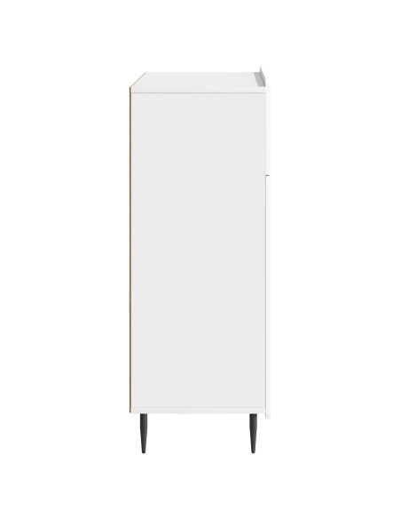 Credenza Bianco Lucido 66 x 34,5 x 92 cm Legno ingegnerizzato