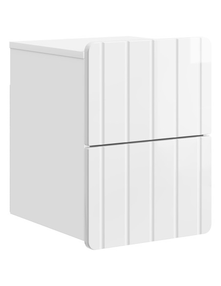 Mobiletto da notte a muro 2 pcs Bianco Lucido 33 x 34,5 x 43 cm