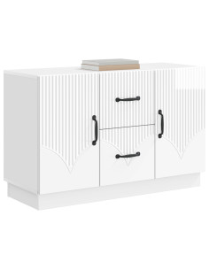 Credenza Bianco Lucido 89 x 34,5 x 57 cm Legno ingegnerizzato 2