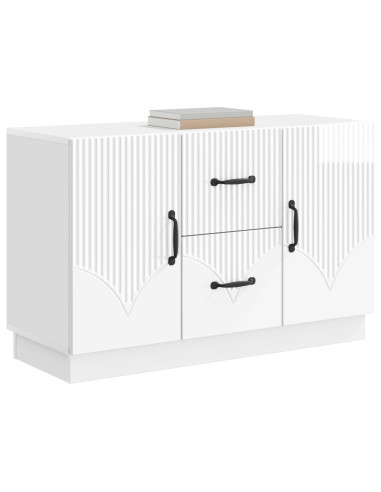 Credenza Bianco Lucido 89 x 34,5 x 57 cm Legno ingegnerizzato