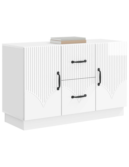 Credenza Bianco Lucido 89 x 34,5 x 57 cm Legno ingegnerizzato