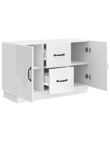 Credenza Bianco Lucido 89 x 34,5 x 57 cm Legno ingegnerizzato