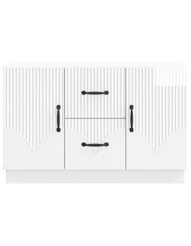 Credenza Bianco Lucido 89 x 34,5 x 57 cm Legno ingegnerizzato