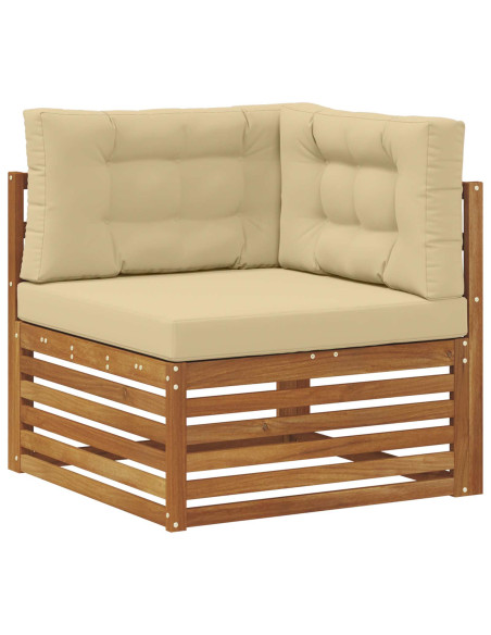 Set di divani da esterno con cuscino 7 pcs Naturale e Beige