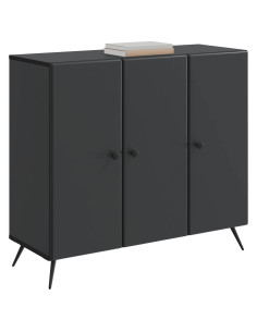 Credenza Nero 89 x 34,5 x 80 cm Legno ingegnerizzato 2
