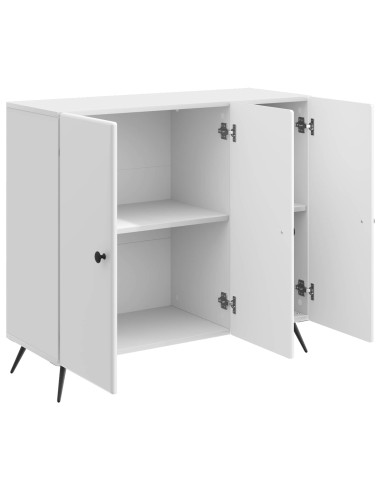 Credenza Bianco Lucido 89 x 34,5 x 80 cm Legno ingegnerizzato