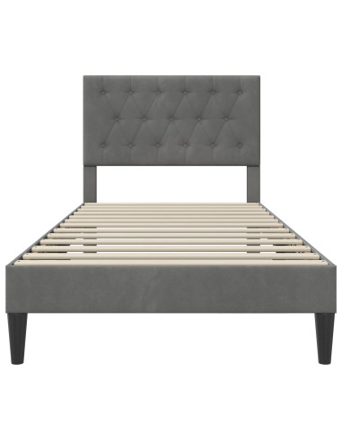 Struttura del letto Grigio Scuro 90 x 190 cm Velluto