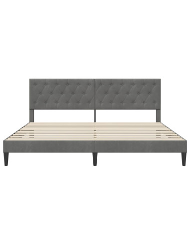 Struttura del letto Grigio Scuro 180 x 200 cm Velluto