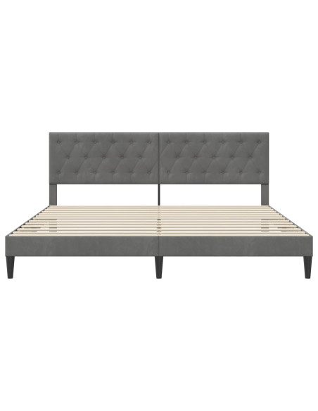 Struttura del letto Grigio Scuro 180 x 200 cm Velluto