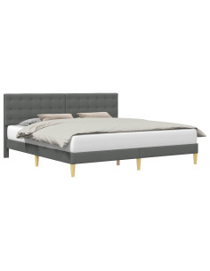Struttura del letto Grigio Scuro 180 x 200 cm Tessuto 2