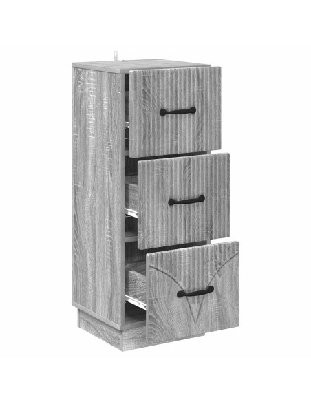 Mobile con Cassetti Grigio Sonoma 33 x 34,5 x 87 cm