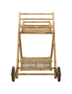Carrello per tè con ruote Naturale 79 x 67.5 x 84 cm Bambù 2
