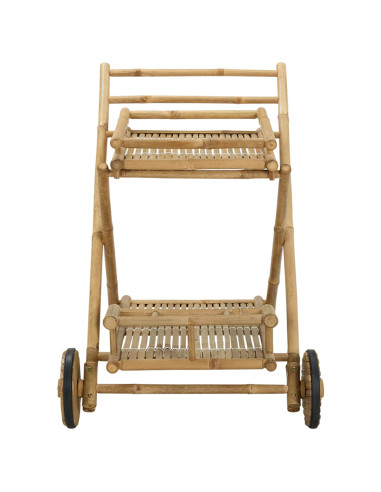 Carrello per tè con ruote Naturale 79 x 67.5 x 84 cm Bambù