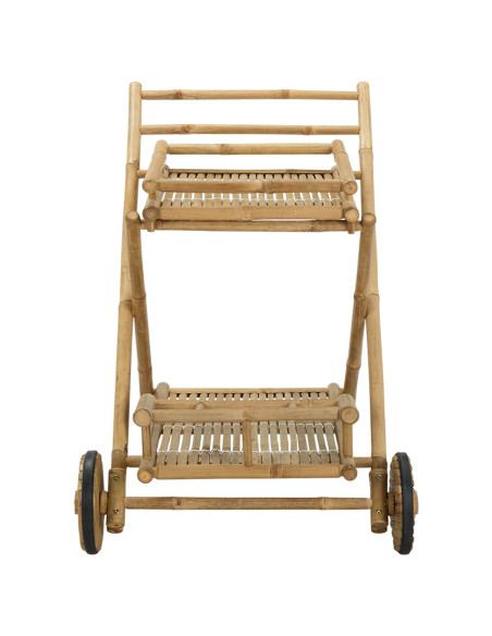 Carrello per tè con ruote Naturale 79 x 67.5 x 84 cm Bambù