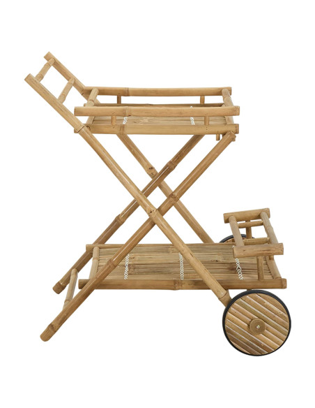 Carrello per tè con ruote Naturale 79 x 67.5 x 84 cm Bambù