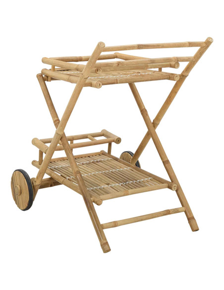 Carrello per tè con ruote Naturale 79 x 67.5 x 84 cm Bambù