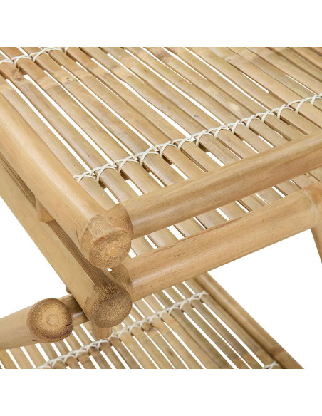 Carrello per tè con ruote Naturale 79 x 67.5 x 84 cm Bambù