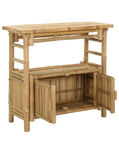 Tavolo consolle con lo scaffale Naturale 80 x 35 x 75 cm Bambù 2