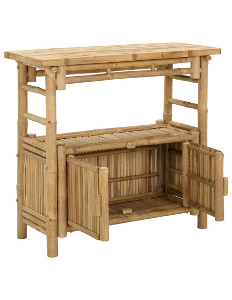 Tavolo consolle con lo scaffale Naturale 80 x 35 x 75 cm Bambù