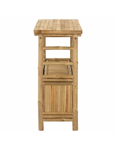 Tavolo consolle con lo scaffale Naturale 80 x 35 x 75 cm Bambù