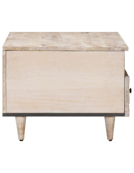 Tavolino da salotto con cassetto Bianco 80 x 54 x 40 cm
