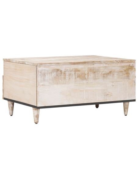 Tavolino da salotto con cassetto Bianco 80 x 54 x 40 cm